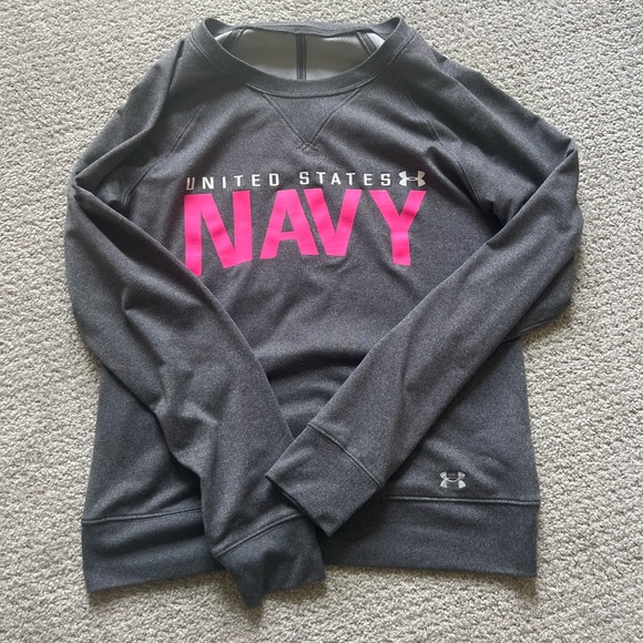 Under Armour Tops Womens Under Armour Us Navy Crewneck Poshmark